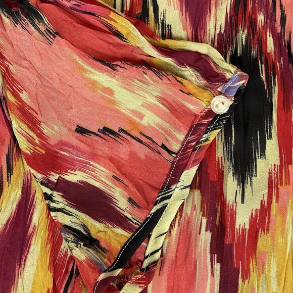 Allison Taylor Button Up Blouse Medium Funky Abstract Southwestern Boho Hipp Vtg - Picture 13 of 15